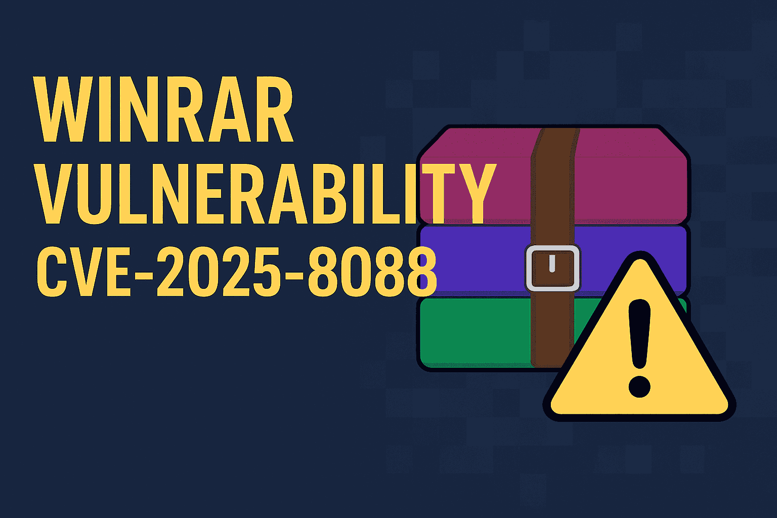 Illustration highlighting WinRAR CVE-2025-8088 zero-day vulnerability